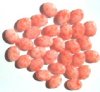 30 12x9mm Flat Oval Coral White Marble